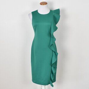Calvin Klein Ruffle Scuba Sheath Dress - 4